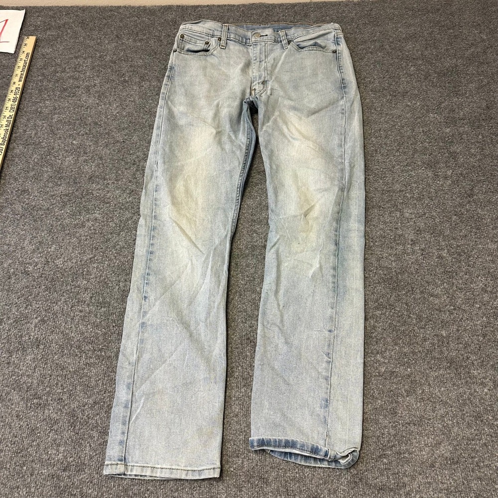 Levi's Jeans Mens Size 31x31 Light Wash Slim Straight Denim Casual Stain Flaw